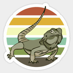 Chinese Water Dragon Portrait on Sunset Sticker